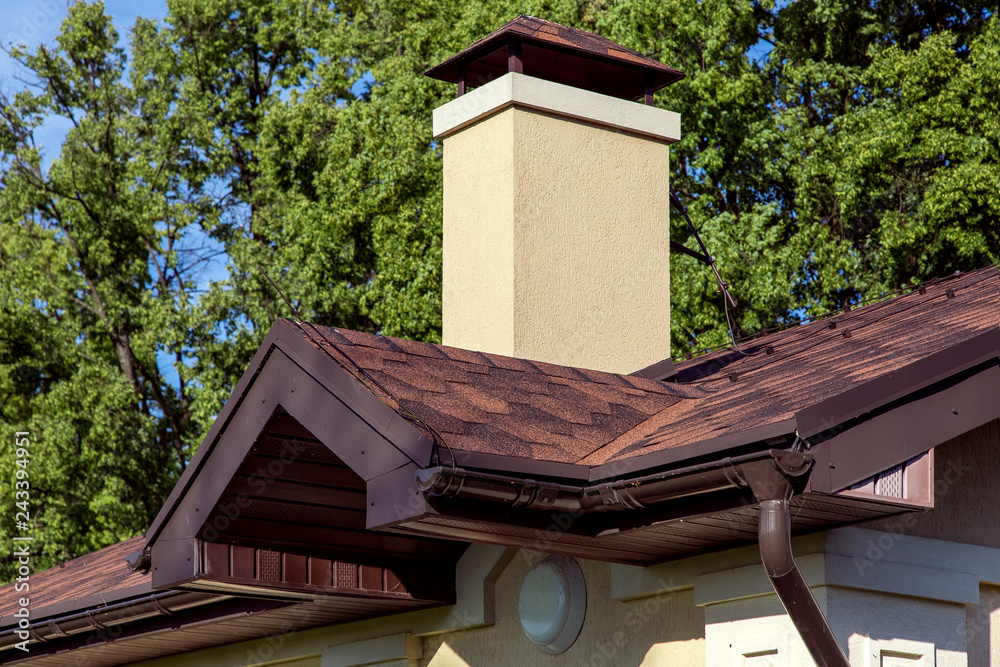 Rooftop on a home with trees in the background
