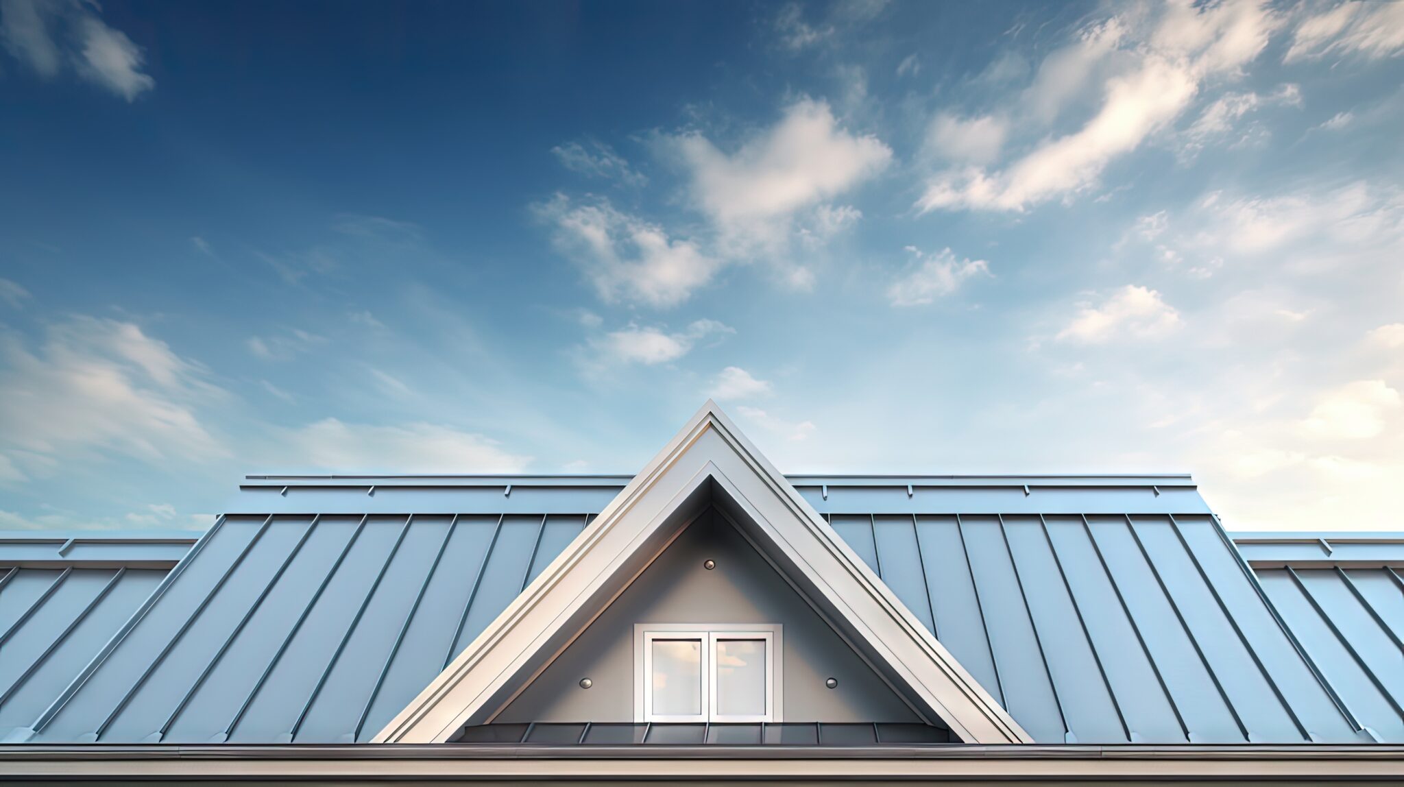 Close-up image of the top of a metal roof on an Atlantic Beach, FL home installed by Universal Roof & Contracting