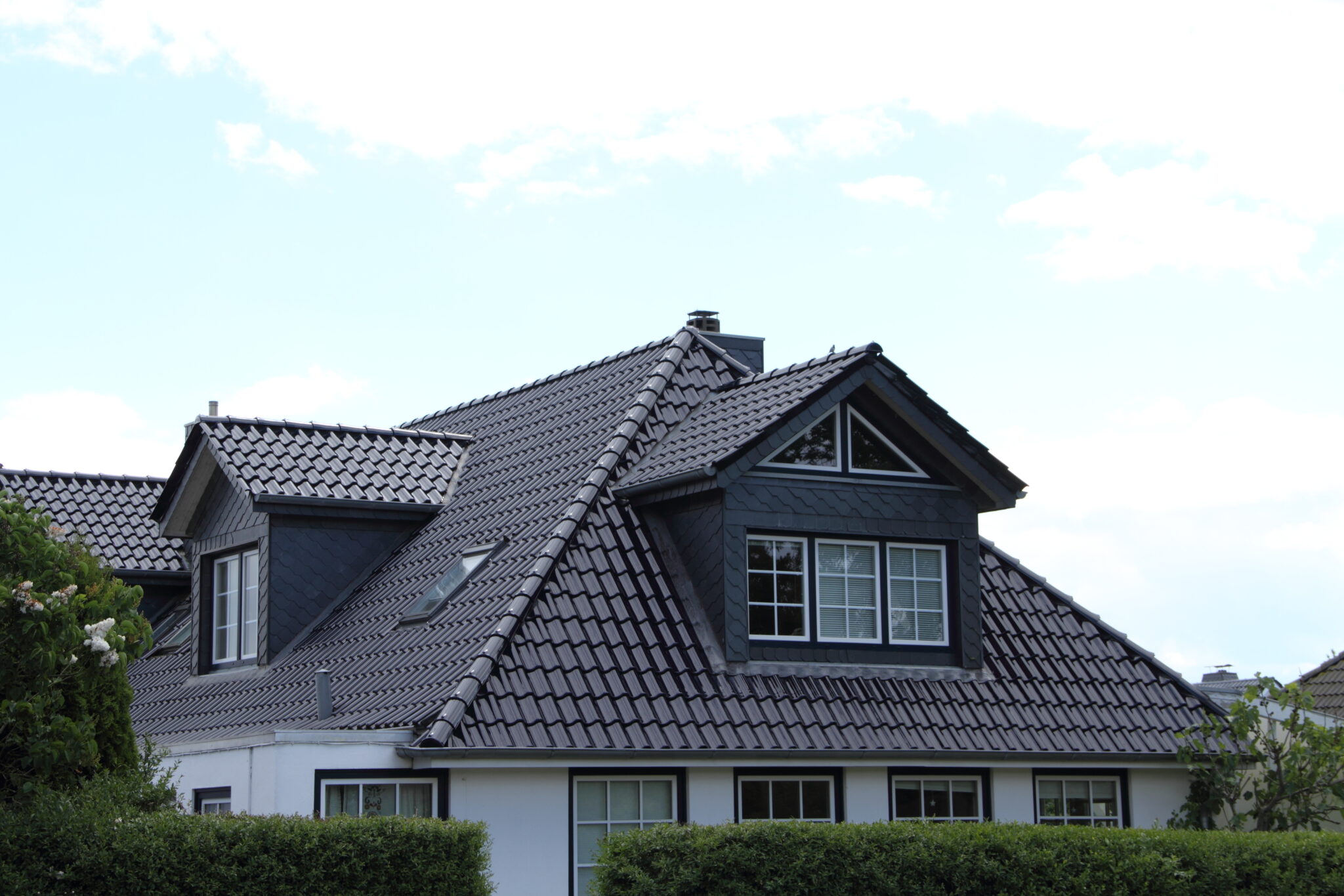 Suburban house with a brand new roof