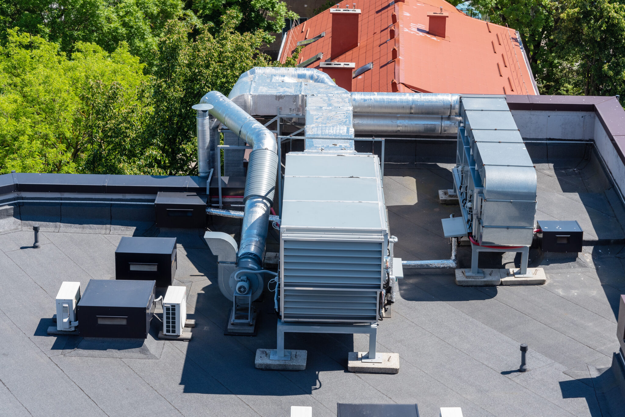Ventilation system on the roof of a building